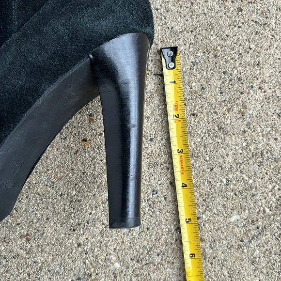 SALE Nine West Genuine Leather Suede High Heel Platform Boots Booties - Picture 10 of 10